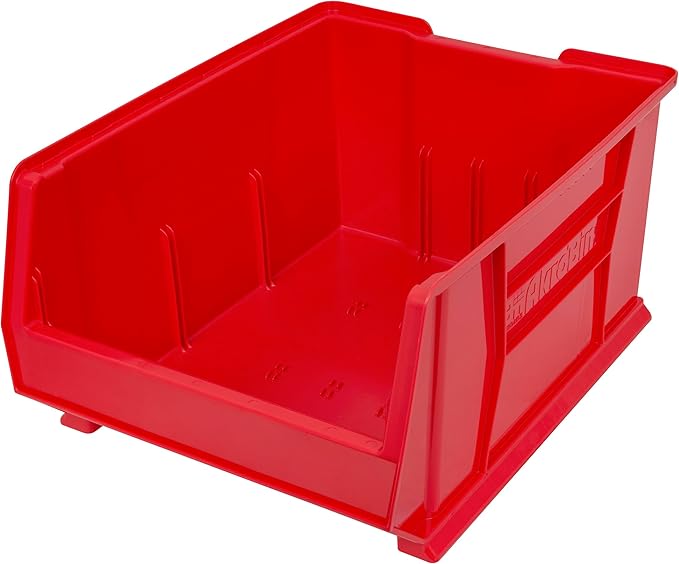 Akro-Mils 30289 Super-Size AkroBins Plastic Storage Bins, Space-Saving Stackable Bins for Garage, Classroom, Warehouse Organization, 24" L x 18" W x 12" H, Red, 1-Pack