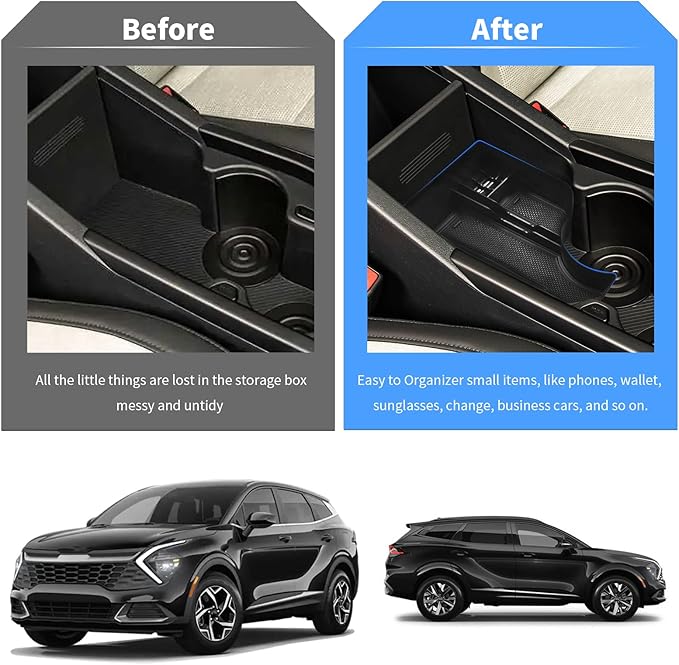 YEE PIN for 2023 NIRO SG2 Center Console Organizer Tray Compatible for EV PHEV 2023 Accessories 2022 2023 NIRO SG2 Console Insert Secondary Storage Box