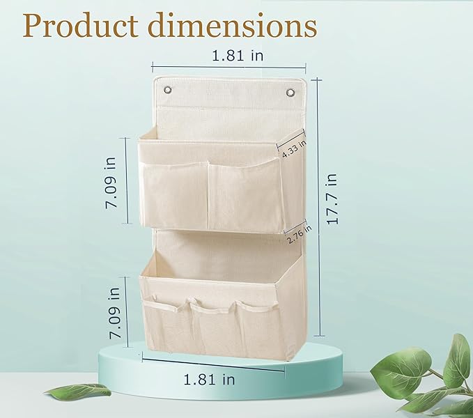 Wall Hanging Organizer – Over The Door Storage & Behind Door Organizer for Dormitory, Bathroom, Bedroom, Kitchen, Nursery, Space-Saving (White, 1 Pack)