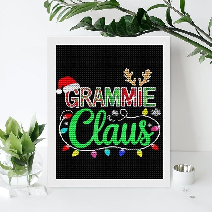 AIVKIEJK Diamond Painting Kits for Adults - Grammie Claus Grandma Christmas Xmas Painting DIY 5D Full Drill Diamond Dots Paintings with Diamonds Gem Art and Crafts Home Decor 16"x20"