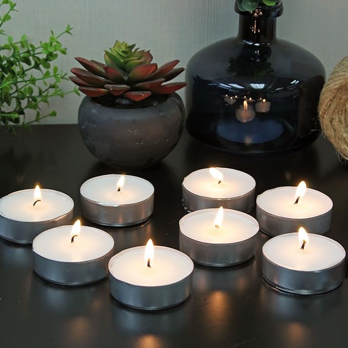 Stonebriar 40 Pack Unscented Mega Oversized Tea Light Candles with 9 Hour Extended Burn Time