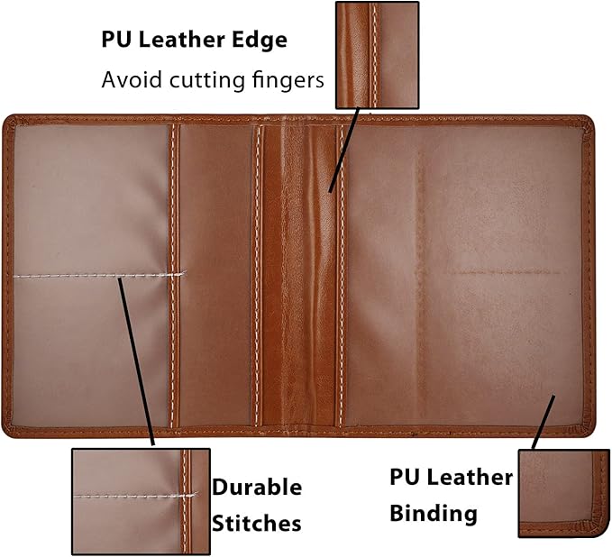 Car Registration and Insurance Holder, 5.5 x 5 Inch PU Leather Vehicle Glove Box Organizer Wallet Case Organizer for Insurance Card, Driver License, Essential Document, Paperwork
