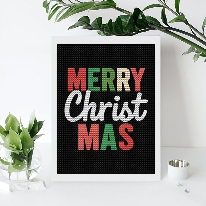 AIVKIEJK Diamond Painting Kits for Adults - Merry Christmas Painting DIY 5D Full Drill Diamond Dots Paintings with Diamonds Gem Art and Crafts Home Decor 12"x16"