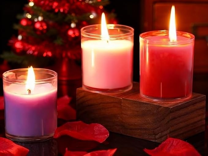 3 Pcs Low Temperature Candles Valentine's Day Rose Scented Candles Low Heat Strawberry Fragrance Night Dripping for Aromatherapy Valentine Weddings Decor Each 2.82 oz