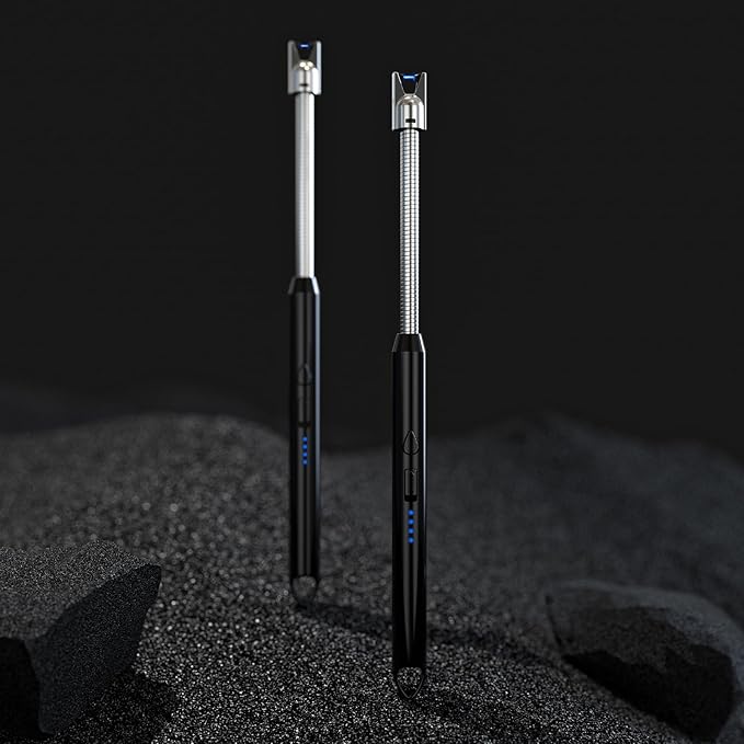 KTEBO 2 Pack Plasma Arc Electric Lighters Rechargeable - USB Long Reach for Scented Candles, BBQ Grill &Camping - Windproof Design Lighters - Stocking Stuffers