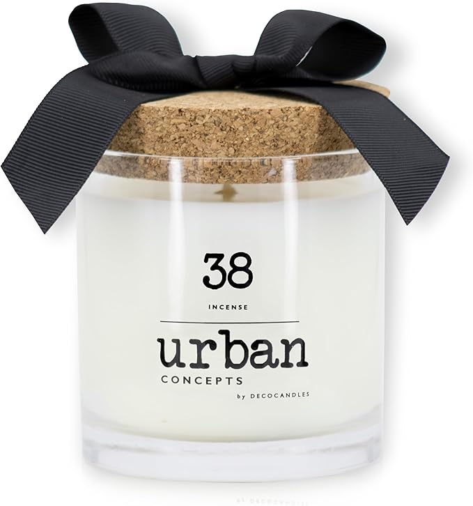 Urban Concepts by DECOCANDLES - Incense - Smells Like Smokey Amber - Highly Scented Soy Candle - Long Lasting - Hand Poured in USA (9 Oz. Cork)