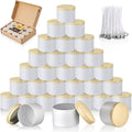 MGLIFEUL Candle Tins Jars Container Vessels for Making 4 8 Oz White Empty Candle Tins Can Gift Box Packaging Plate with Lids Wax Container Bulk Making DIY Candle Supplies Accessories(White,4oz,12pcs)