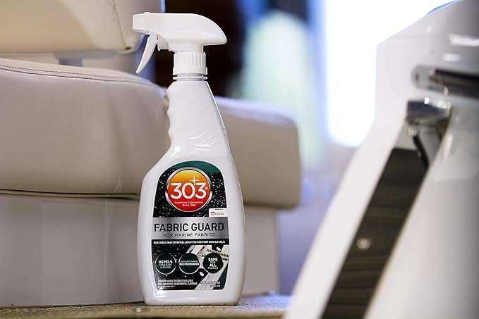 303 Marine Fabric Guard - Restores Water and Stain Repellency To Factory New Levels, Simple and Easy To Use, Manufacturer Recommended, Safe For All Fabrics, 32oz (30604CSR)