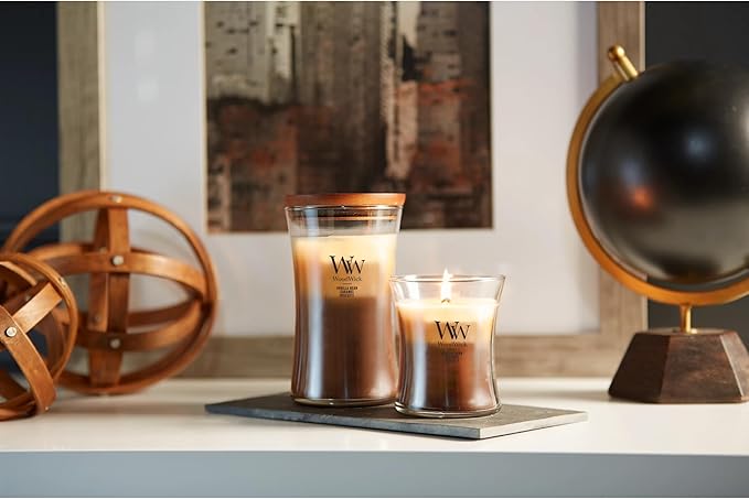 WoodWick Café Sweets Trilogy Holiday Candle Gifts for Women and Men, 21.5 oz Large Hourglass Trilogy Candle with Crackling Wick