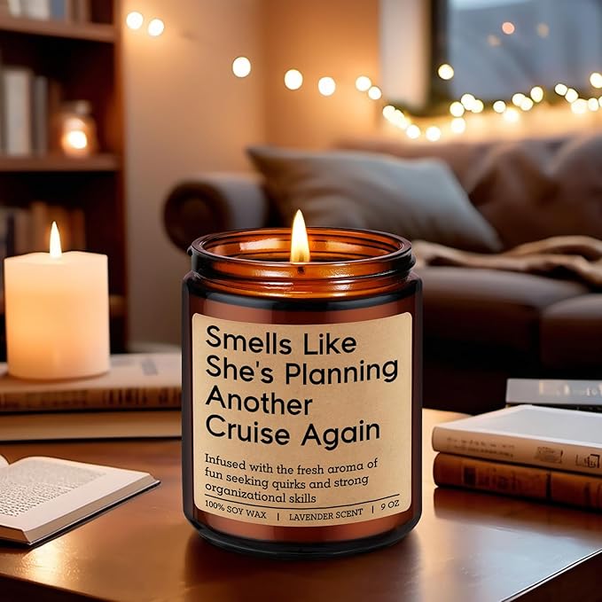 GSPY Cruising Candle, Cruise Gifts for Women - Funny Travel Gifts for Travelers, Cruise Lovers - Creative Traveling Ideas - Mothers Day, Birthday, Retirement Present for People Who Travel, Friend, Mom