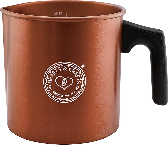 Hearts & Crafts Candle Pots, 32oz. Aluminum Candle Making Pot Pouring for 2lb. Melted Wax, Copper Color - Best for Candles, Arts & Crafts, and More