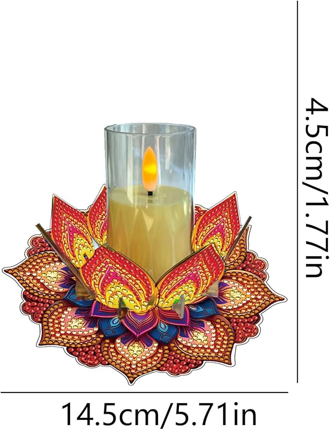 5D DIY Diamond Art Painting PVC Flower Candle Holders Tealight/Tea Light/Votive Candle Holder, for Table Centerpiece Home Décor Party Wedding Dinning-Flower-12