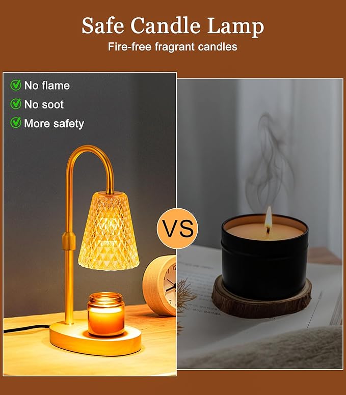 Candle Warmer Lamp Electric Timer - Candle Lamp Warmer, Mothers Day Gifts for Mom & Women, House Warming Gifts for Scented Wax with 2 Bulbs Jar
