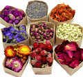 9 Bags Set Dried Flowers Artisan Dried Flower Kit - Candle Making Soap Making DIY Candel Natural Flowers-Lemon,Lavender,Roseleaf,Pink Rose,Red Rose,Jasmine,Rose Petal and More
