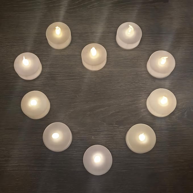 3D Printer Accessories 3V Craetive Warm White LED Candle-Light Kit: Compatible with DIY Custom Tea Light Holders Candestick Lamps Printed Model Pack of 12, D37.2xH36.6mm