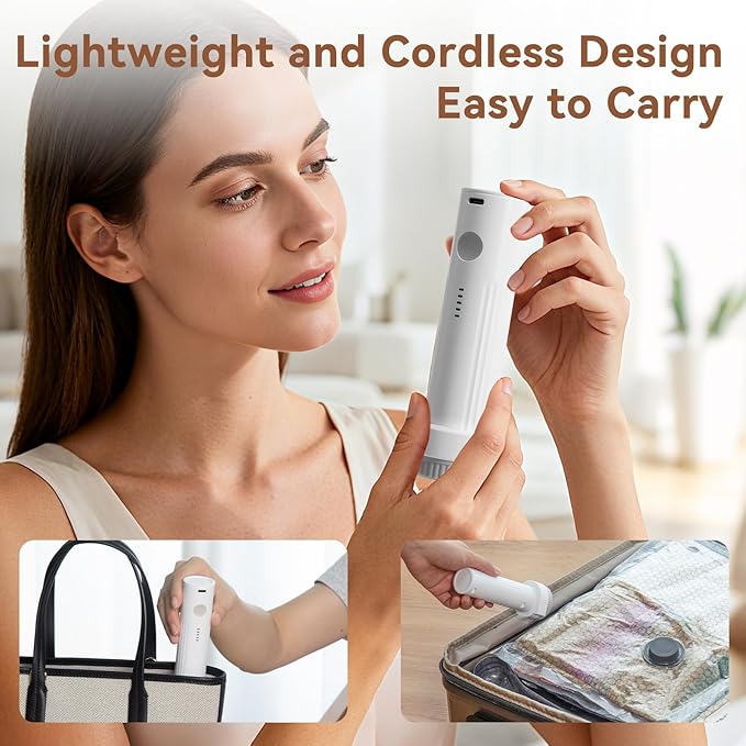 Vacuum Seal Bags for Clothing Travel，12 Combo Size with Cordless Electric Pump，Space saving vacuum bags for travel and clothing storage