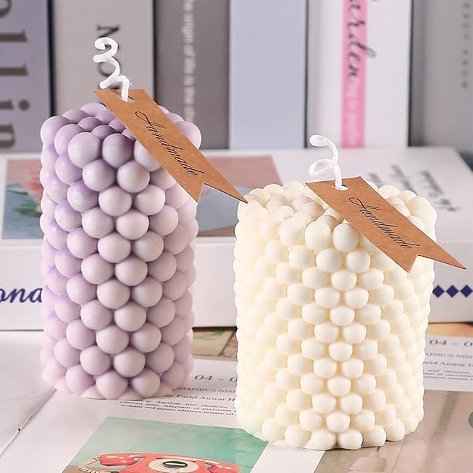 Cylinder Silicone Candle Molds Pillar Cube Bubble Geometric Ball Resin Casting Moulds for Resin Wax Making Polymer Clay DIY Craft