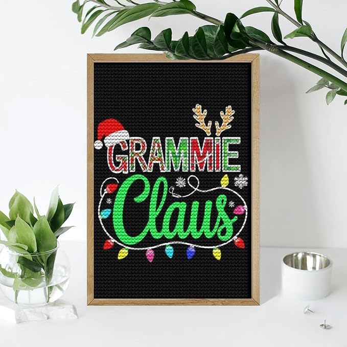 AIVKIEJK Diamond Painting Kits for Adults - Grammie Claus Grandma Christmas Xmas Painting DIY 5D Full Drill Diamond Dots Paintings with Diamonds Gem Art and Crafts Home Decor 8"x12"