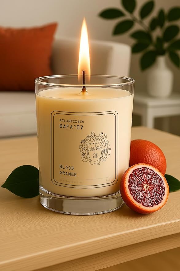 Blood Orange Scented Candle, 8oz Jar with Long-Lasting Burn, Giftable, Holidays,Birthdays