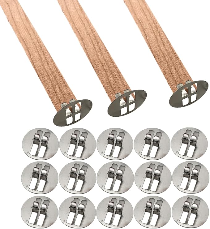 1000 pcs Wick Clip for Candle Making Wood Wick Holder Base Universal Wood Wick Clips Wooden Wicks Bases Metal Candle Wick Holders (Wicks not Included)
