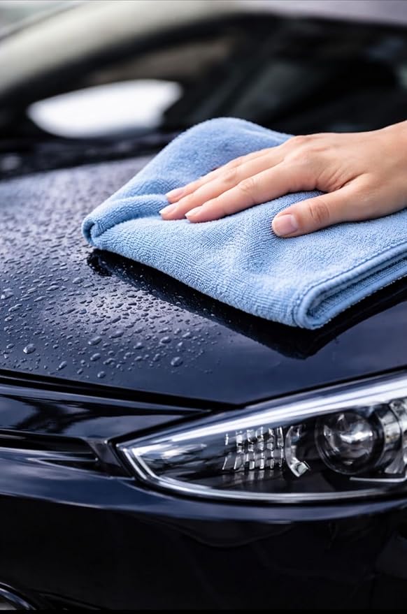 Microfiber Cleaning Cloth 6 Pack, Ultra Soft, Premium, Highly Absorbent, Scratch-Free Towels for Car, Glass, Kitchen & Home, Lint-Free, Reusable (11x11 Inch)