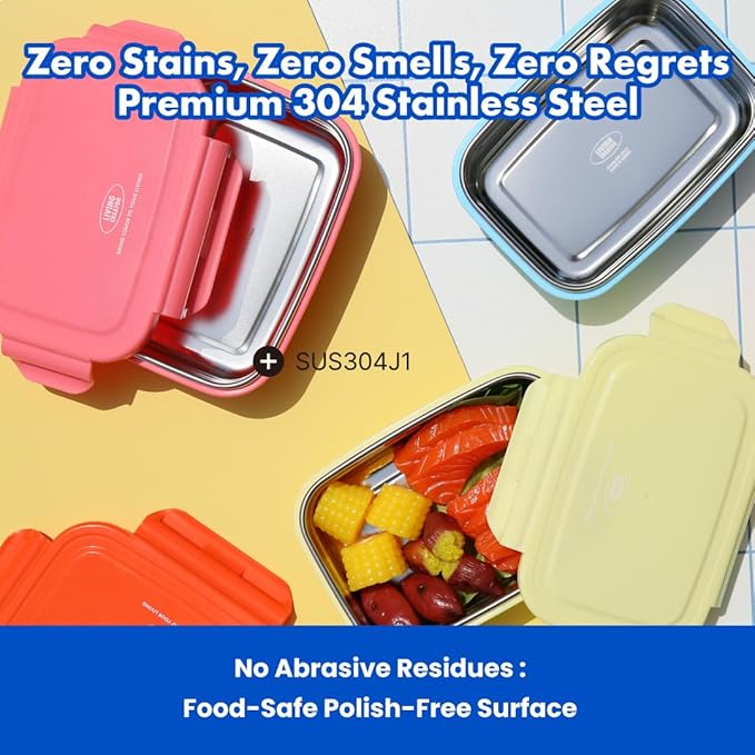 KeeperTen Microwave Safe Stainless Steel Food Storage Container(Lavender,37.2oz/1100mL) Leakproof, Dishwasher & Freezer Safe, BPA-Free, Odor Resistant, Reheat or Store Meals On-the-Go