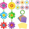 Qyeahkj 36 Set Flowers Suncatchers Crafts for DIY Spring Floral Window Tissue Paper Craft Kit Hanging Decor for Mother's Day Gifts Home Activity Art Project Birthday Party Favor