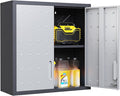 Garage Storage Cabinets Wall Mount, Locking Metal Wall Cabinets with Doors and Adjustable Shelves, Floating Hanging Storage Cabinet for Garage, Basement