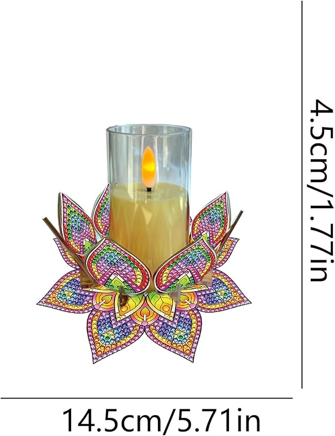 5D DIY Diamond Art Painting PVC Flower Candle Holders Tealight/Tea Light/Votive Candle Holder, for Table Centerpiece Home Décor Party Wedding Dinning-Flower-1