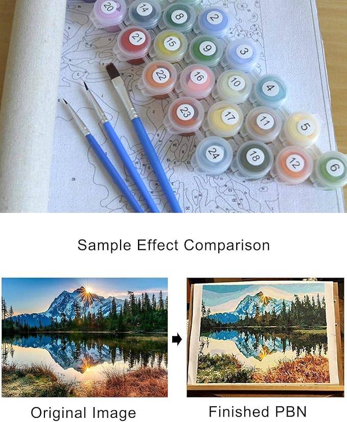 Xmas Winter Reindeer Pine Tree Paint by Numbers Kits,DIY Oil Painting for Adults Children Beginner, Garland Bell Candle Star Navy Blue Artwork,Home Canvas Wall Art for Living Room Bedroom,12x16In