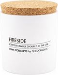 Urban Concepts by DECOCANDLES - Fireside - Smells Like Smoked Cedarwood & Leather - Highly Scented Soy Candle - Long Lasting Aroma - Hand Poured in USA (9 Oz. Cork)