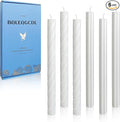 Dripless Unscented White Spiral Taper Candles Smokeless Long Lasting Burn 10 Inch Elegant Roman Column Candlesticks for Home Décor Set of 6