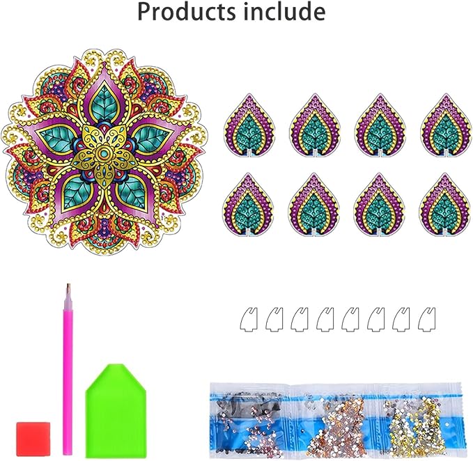 5D DIY Diamond Art Painting PVC Flower Candle Holders Tealight/Tea Light/Votive Candle Holder, for Table Centerpiece Home Décor Party Wedding Dinning-Flower-2