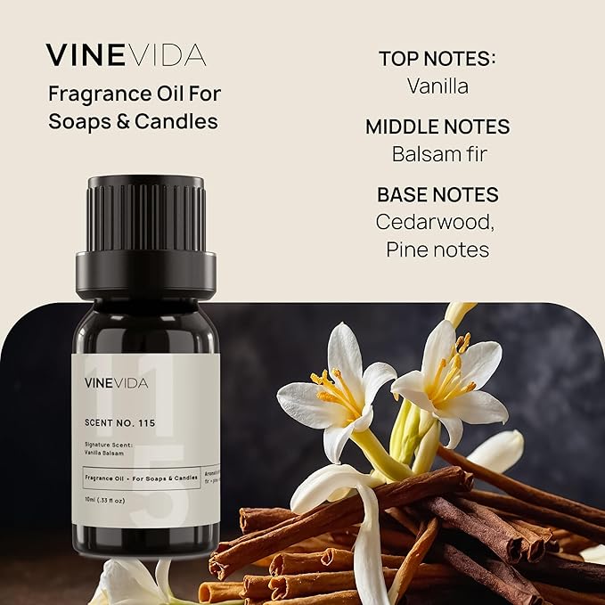 VINEVIDA [10 ml] Vanilla Balsam; Fragrance Oil for Candle Making and Soap Making - Premium Candle Scents for Soy Candles