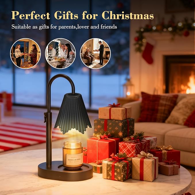 Candle Warmer Lamp with Timer & Dimmable 4-Level Brightness - Adjustable Height,for New Home Bedroom, Gifts for Women (Black2)