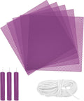 MECCANIXITY Beeswax Candle Making Kit,8x8 Inch 5pcs Purple Beeswax Candle Sheets with 1pcs Cotton Wick for DIY Craft Gift Making