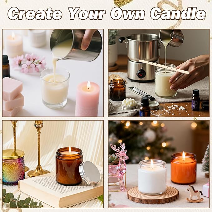150Pcs Wooden Candle Wick Holders, Wick Holders for Candle Making with Tweezers, Wicks Bars Wax Stick Clips Center Tool for DIY Material Package Mold
