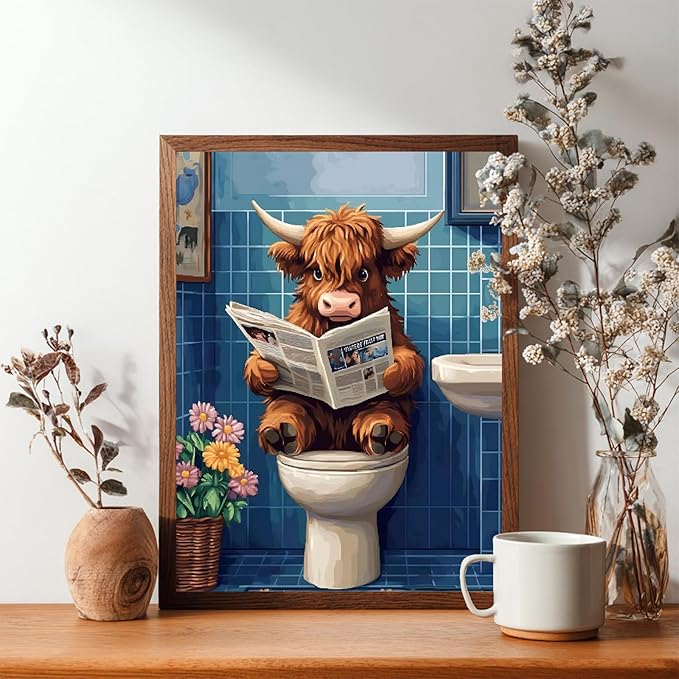 Reivworl Cow Diamond Art Kits for Adults, Cow Diamond Painting Kits, Gem Art Kit for Gifts and Home Interior Decor 12x16 Inch