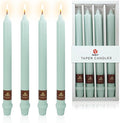Grey Blue Candlesticks 10 Inch Handmade Dripless Taper Candles Unscented Colored Candle Set, Pack of 4 - Up to 8 Hours Burn