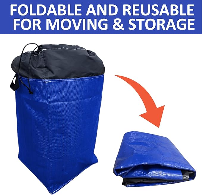 66 Gallon Extra Large Moving Bags with Handles, Heavy Duty Waterproof Storage Totes for College Dorm and Home, Packing Supplies for Moving Boxes, Set of 4
