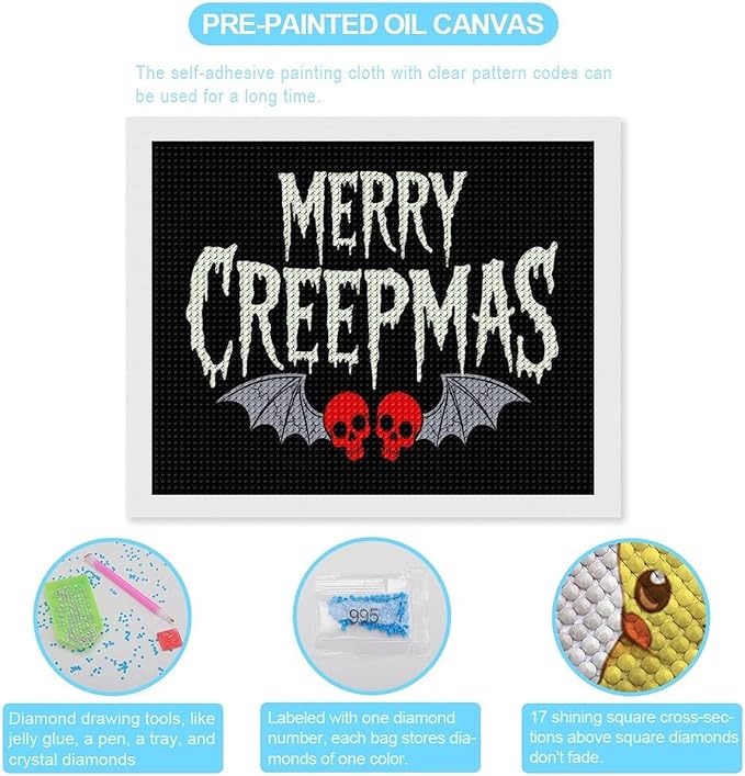 AIVKIEJK Diamond Painting Kits for Adults - Halloween & Christmas Gothic Ghost Christmas Painting DIY 5D Full Drill Diamond Dots Paintings with Diamonds Gem Art and Crafts Home Decor 16"x20"