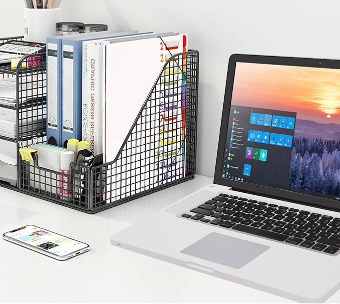 24 Pockets Expanding File Folder Organizer,Accordion File Organizer,A4 Letter Size,Rainbow Tab, for Home/Office/School Document Organizer (White)