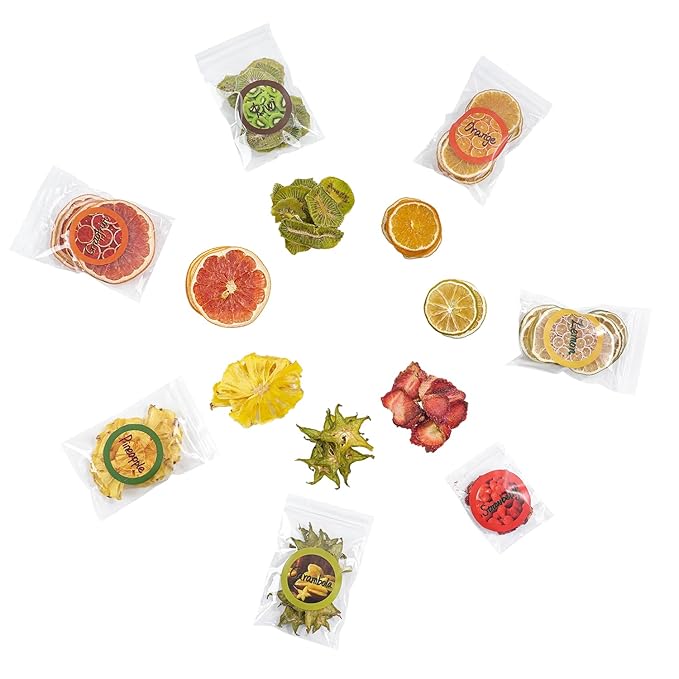 Natural Dried Fruit Kit for DIY Crafts - 7 Packs, Perfect for Soap Making, Candle Making, Resin Jewelry, Bath Bombs, and Nail Art - Includes Grapefruit Strawberry Kiwi Orange Pineapple Lime Starfruit