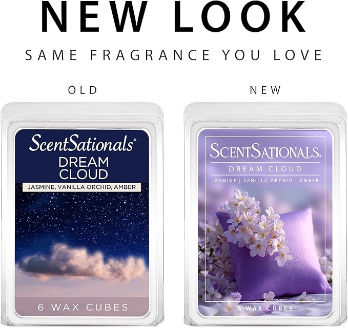 Scentsationals Wax Melts, Wax Cubes Strong Scent - Dream Cloud - Long Lasting Scented Wax Melts for Warmer, 10oz (24-Cubes)