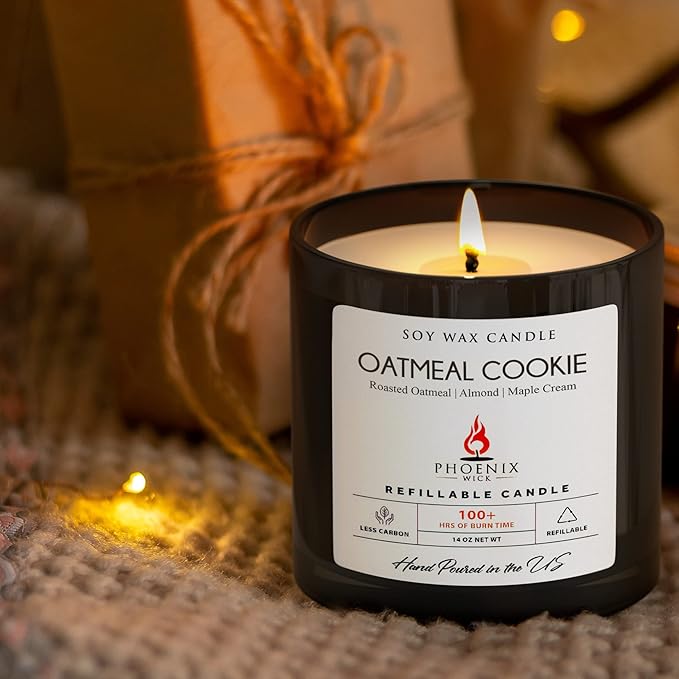 Phoenix Wick Candle Making Kit – Transform Anything Into A Candle – Candle Making Kit with Wick + 14oz Wax (Oatmeal Cookie Scent)