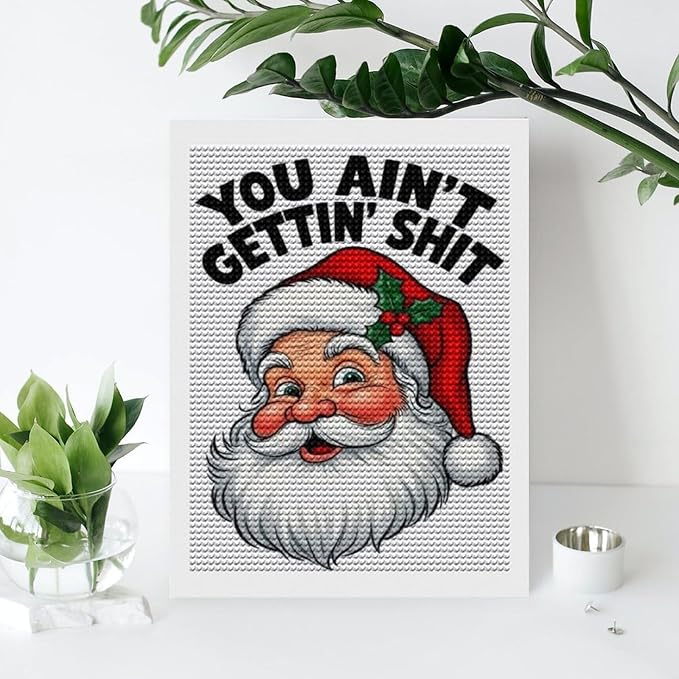 AIVKIEJK Diamond Painting Kits for Adults - Humorous Santa Claus Christmas Painting DIY 5D Full Drill Diamond Dots Paintings with Diamonds Gem Art and Crafts Home Decor 12"x16"