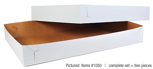 Southern Champion Tray 1050 Premium Clay Coated Kraft Paperboard White Non-Window Sheet Cake and Utility Tray, 28" Length x 20" Width x 4" Height (Case of 50)