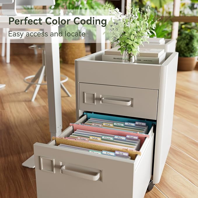 EcoStash Wheat Straw Expanding Hanging File Folders, 3 Color File Organizer, 1.2" Accordion Pockets, Large Capacity, Letter Size for Filing Cabinet, 100% BPA Free, Return to Nature, Healthy Living