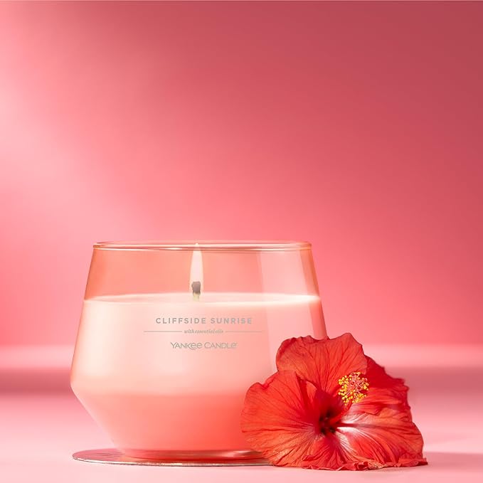 Yankee Candle Studio Scented Candle with up to 50 Hour Burn Time, Premium Plant Wax Blend for Consistent Burn, 10 oz Jar Candle with Room Filling Fragrance, Cliffside Sunrise