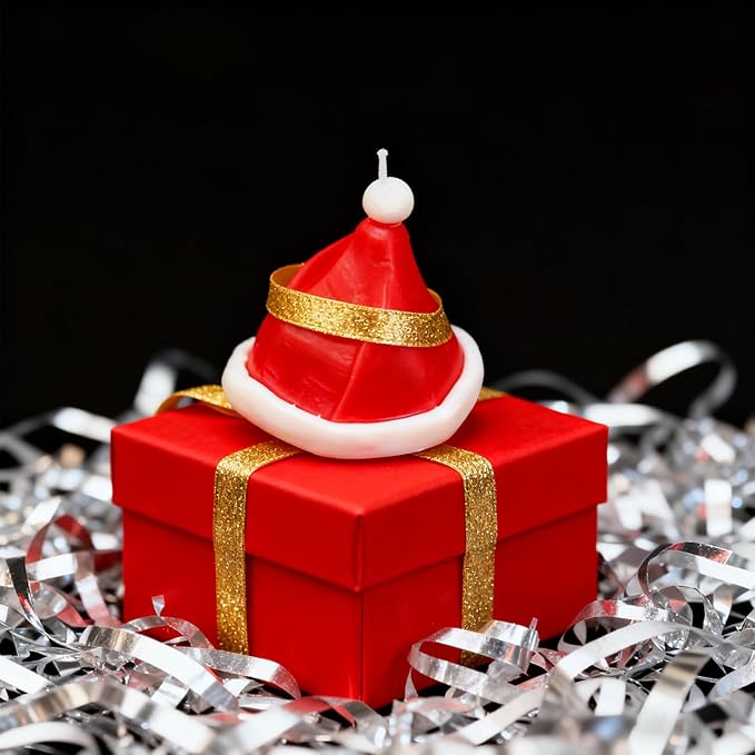 3D Christmas Hat Silicone Molds Large Christmas Molds Xmas Hat Pan Silicone Mold 6-Cavity Christmas Cake Mold for Mousse Cake Muffin Baking Jello Chocolate Ice Cube Soap Candle Lotion Bar Bath Bomb